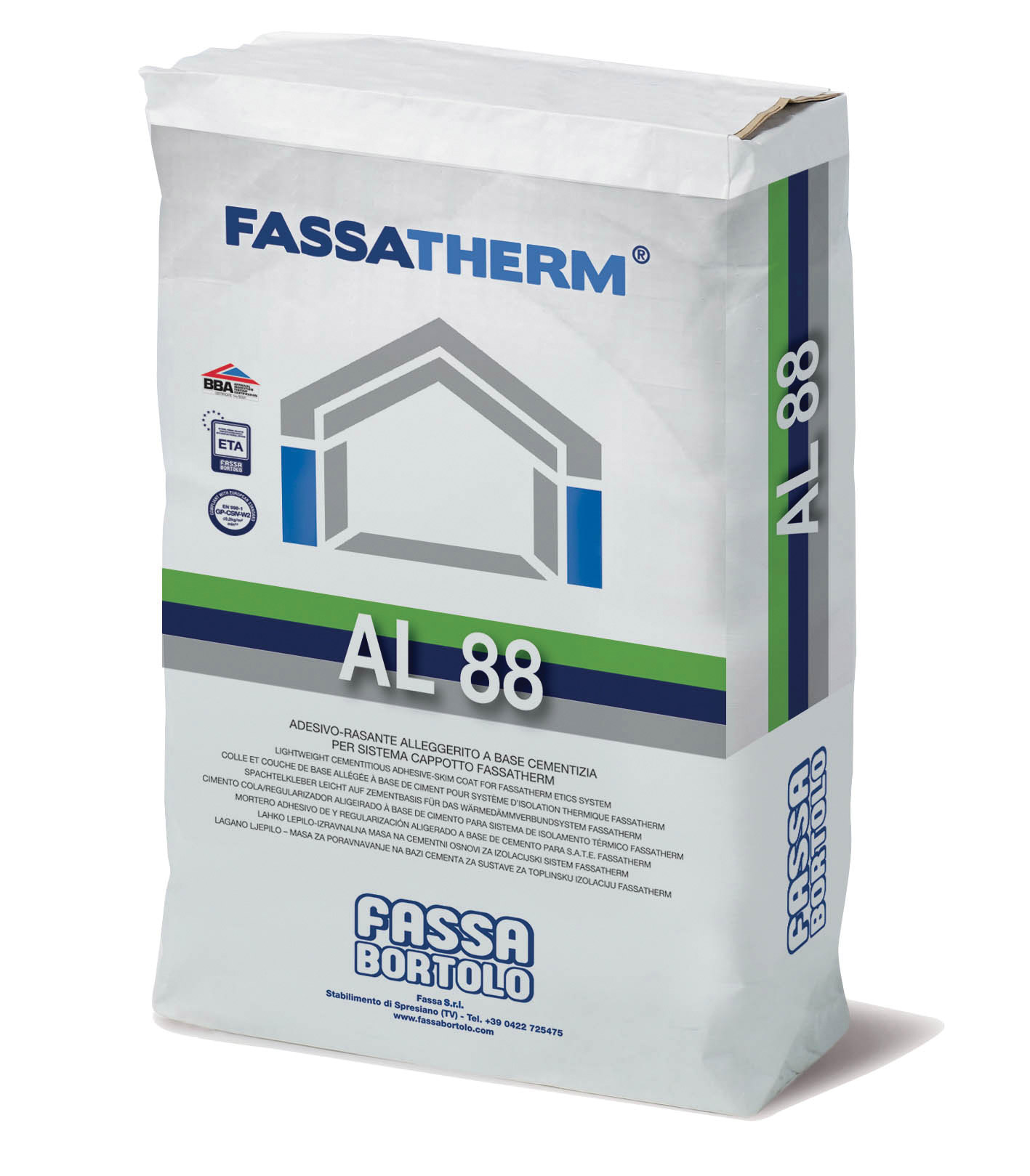 AL 88: White lightweight cement adhesive-skim coat for Fassatherm® systems